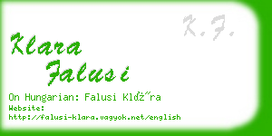 klara falusi business card